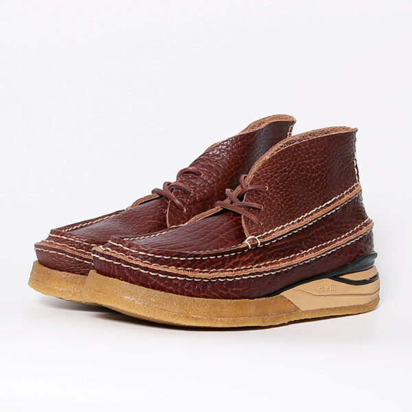 Men's Cowhide Vintage Handmade Stitching Square Head Workwear Leather Shoes - Image 3