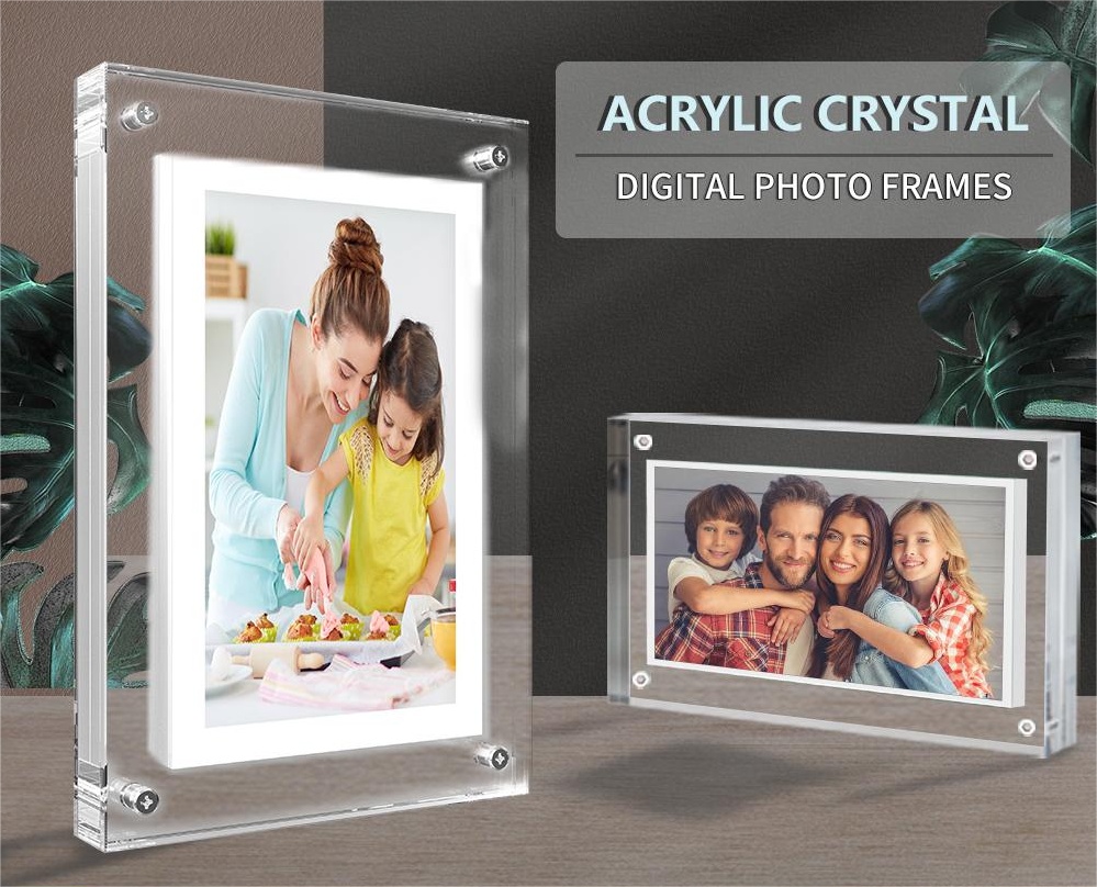 Acrylic Digital Photo Video Frame Battery New - Image 1