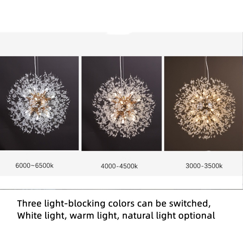 Dandelion Crystal Chandelier Restaurant Bedroom Clothing Shop Lighting - Image 25