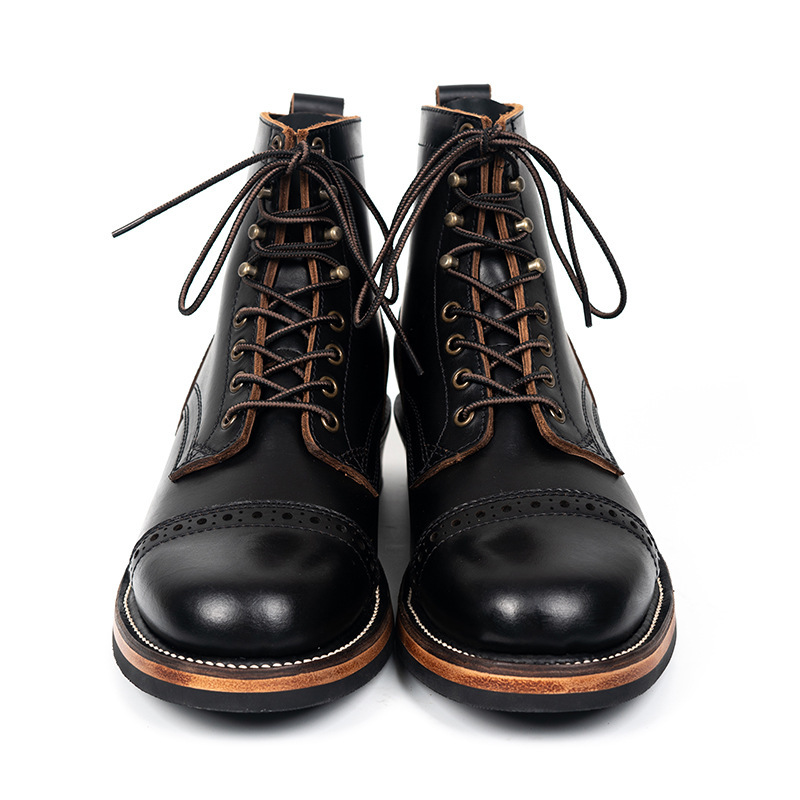 Tooling First Layer Cowhide Fall Winter Men Genuine Leather Boots - Image 5