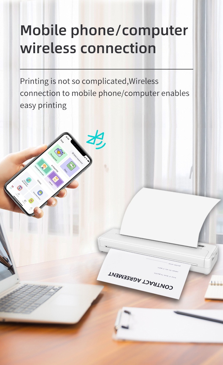 Cross-border A4 Printer Bluetooth Connection Wireless Mobile Phone Computer Office Home Portable Tattoo Printer - Image 25