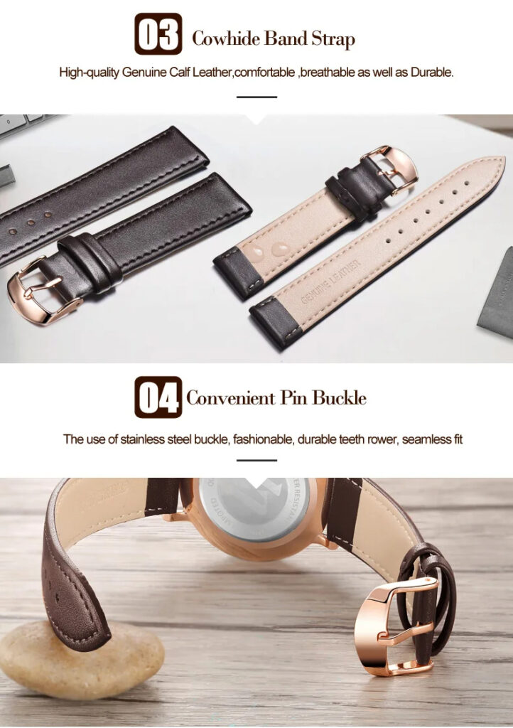 Fashion Casual Watch Men Luxury Brand Mens Watches Leather Sport Waterproof Auto Date Quartz Wristwatch
