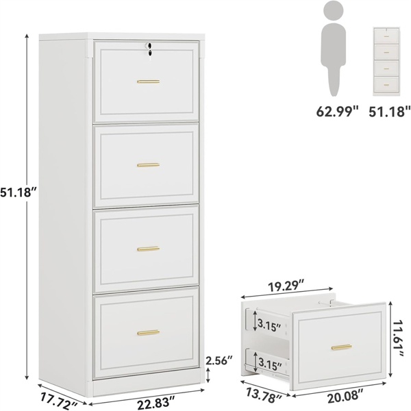 4-Drawer File Cabinet-No Shipments On Weekends - Image 5