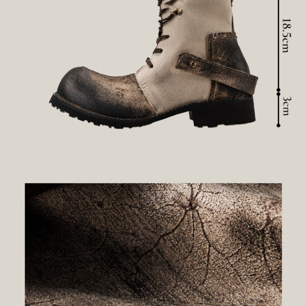 Outdoor Japanese Vintage Shoes Canvas Martin Boots - Image 10