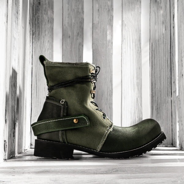 Design Retro Breathable Cowhide Canvas Boots Understand The Original - Image 3