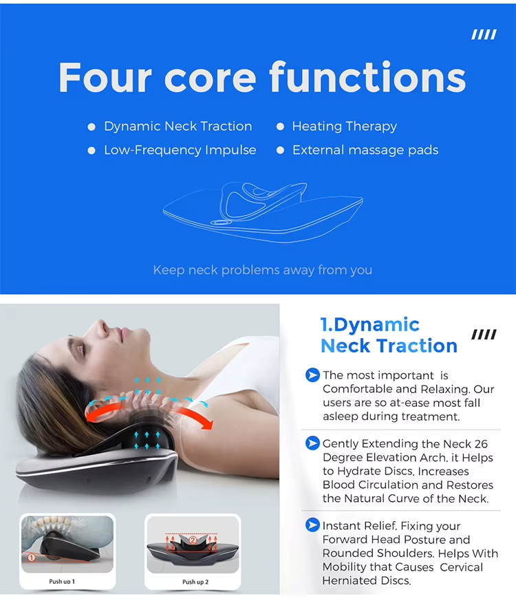 Electric Heat Therapy Massage Products Cervical Massager Traction Machine Pillow For Neck And Shoulder Massage - Image 12