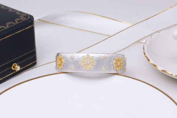 925 Silver Gold Plated Divided Snowflake Bracelet - Image 3