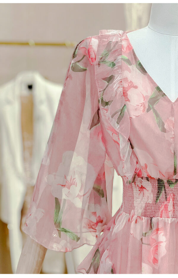 Women's Sweet And Elegant Printed Chiffon Dress - Image 8