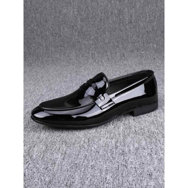 Glossy Slip-on Casual Breathable Business Formal Wear Leather Shoes - Image 4