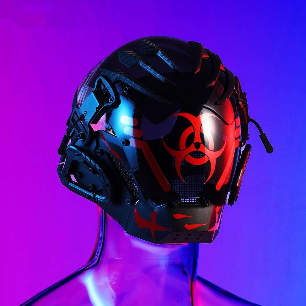 Bioweapon Black Mask Tech Creative Prop Mask Full Face - Image 1