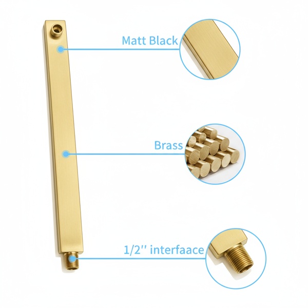 Rain Shower System Brushed Gold Tub Shower Faucet Set 10 Inch Square Rainfall Shower Head With Handheld Sprayer And Waterfall Tub Spout[Unable Ship Weekends, TK/TEMU Only For Pickup] - Image 2