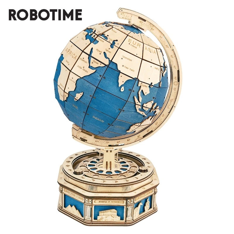 Robotime Globe Earth 567pcs 3D Wooden Puzzle Games Ocean Map Ball Assemble Model Toys Xms Gift for Children Boys Dropshipping - Image 1