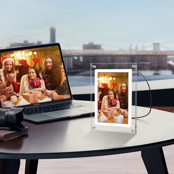 Acrylic Digital Photo Video Frame Battery New - Image 6