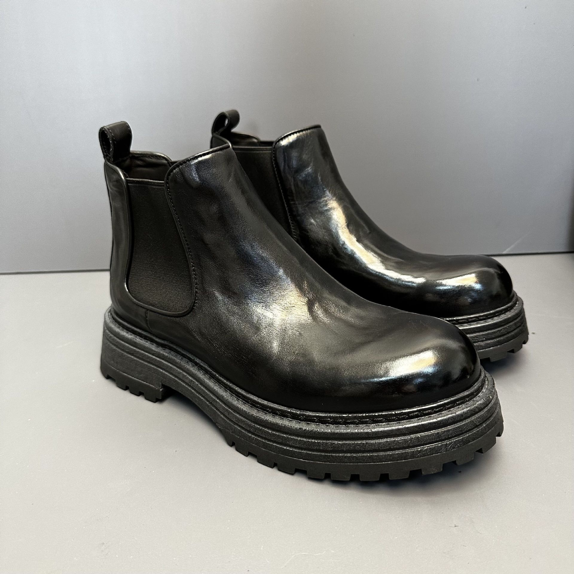 Men's Genuine Leather Retro Horse Leather High-top Martin Boots - Image 8