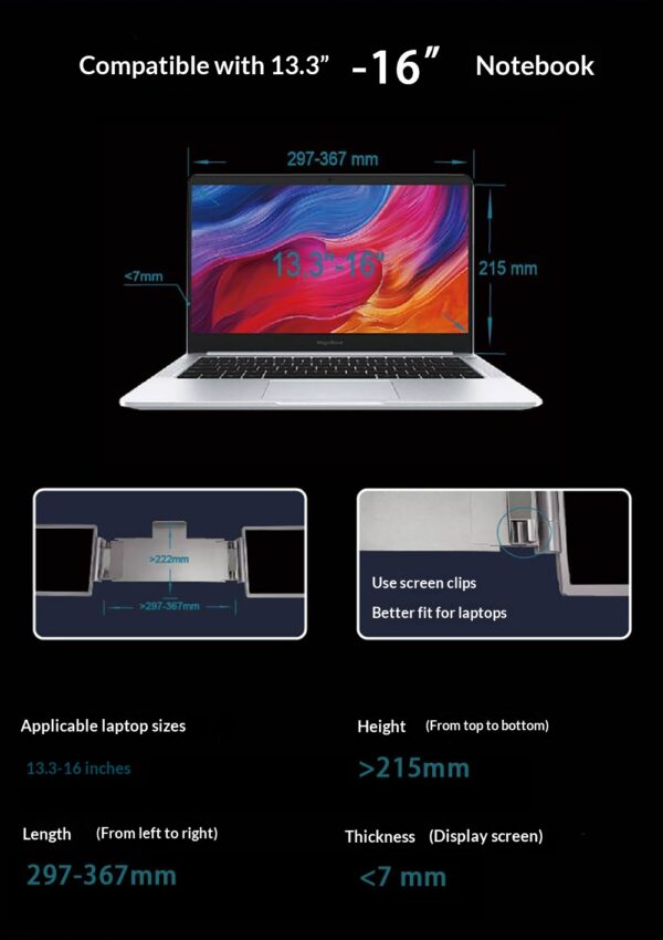 14-inch Dual-Screen Portable Monitor For Laptop External Display Extension - Image 8