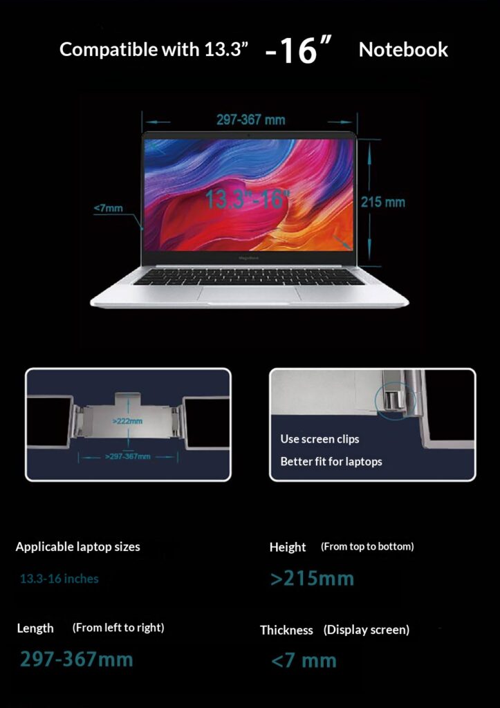 14-inch Dual-Screen Portable Monitor For Laptop External Display Extension