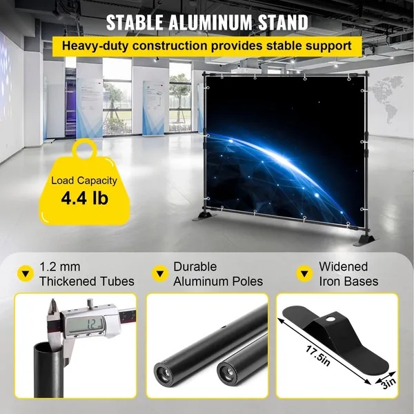 10x8 Ft Adjustable Background Bracket With Handbag - Sturdy For Party, Wedding, Photo Booth, Trade Show, Perfect For Backdrop Setup - Image 5