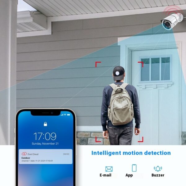 ZOSI Zhou Shi 5 Million HD POE Network Video Recorder Security Remote Outdoor Monitor Suit - Image 6
