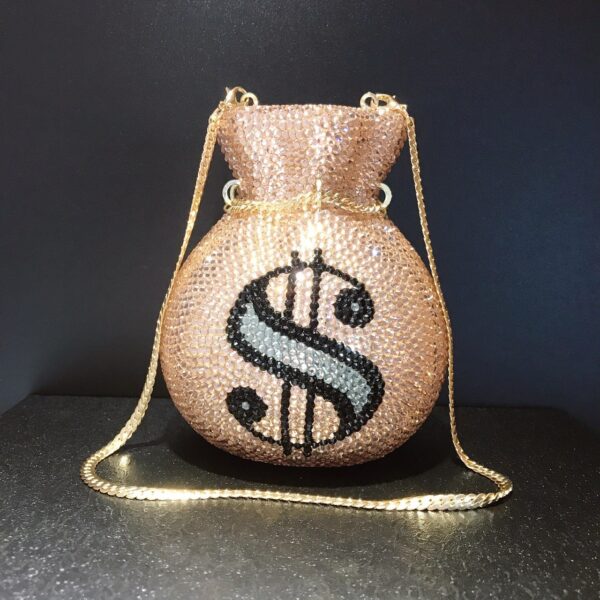 Pocket Handmade Diamond Party Crystal Clutch Chain Bag - Image 1