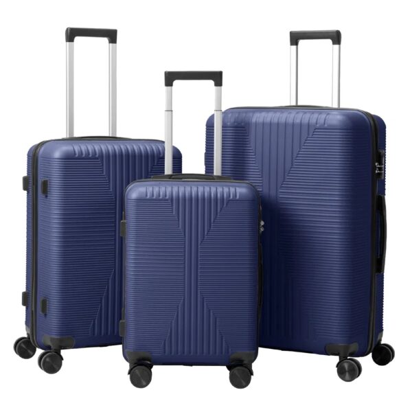 Non-TSA Customs Lock 3-in-1 PP Trolley Case, 20in, 24in, 28in, PP, Navy Blue - Image 5