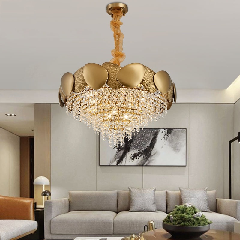Stainless Steel Living Room Ceiling Crystal Chandelier - Image 1