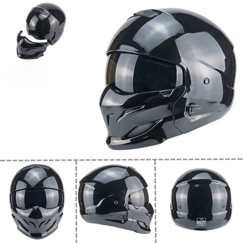 Black Scorpion Helmet Vintage Combo Helmet Half Helm - Image 7