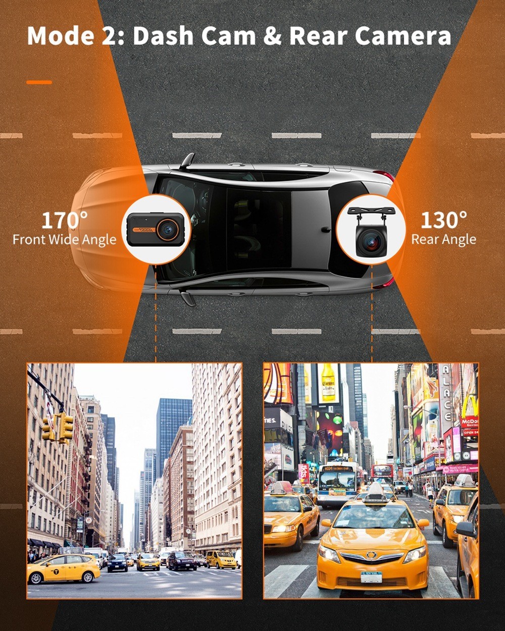 Dash Cam Front And Rear Car Camera Dual Dashcam 1080P FHD - Image 3