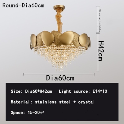 Stainless Steel Living Room Ceiling Crystal Chandelier - Image 8