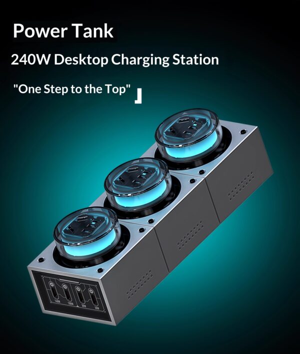Charging Station Power Tank 240W GaN Desktop Power Strip - Image 6