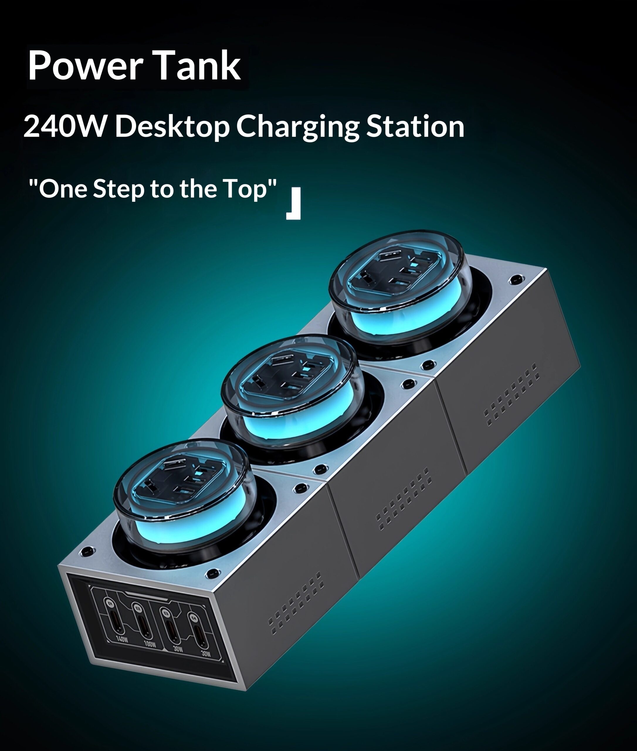 Charging Station Power Tank 240W GaN Desktop Power Strip - Image 6