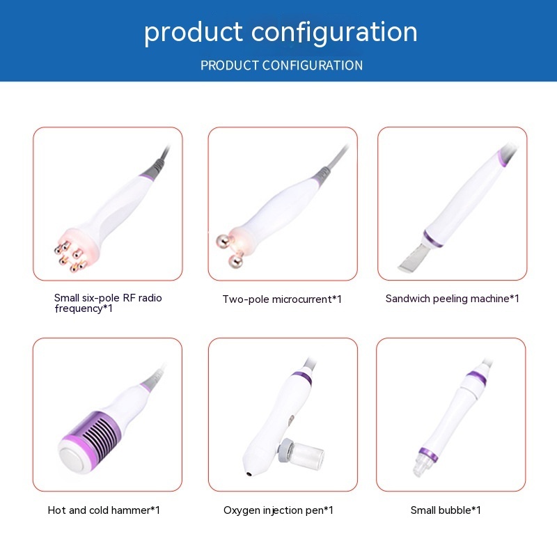Six In One Hydrogen Oxygen Small Bubble Ultrasonic Induction Beauty Device - Image 10