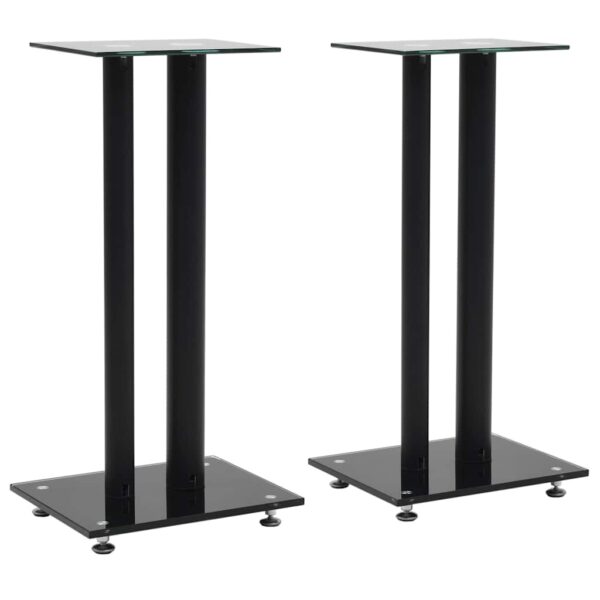 Speaker Stands, 2-Pack, Double Column Design, Tempered Glass