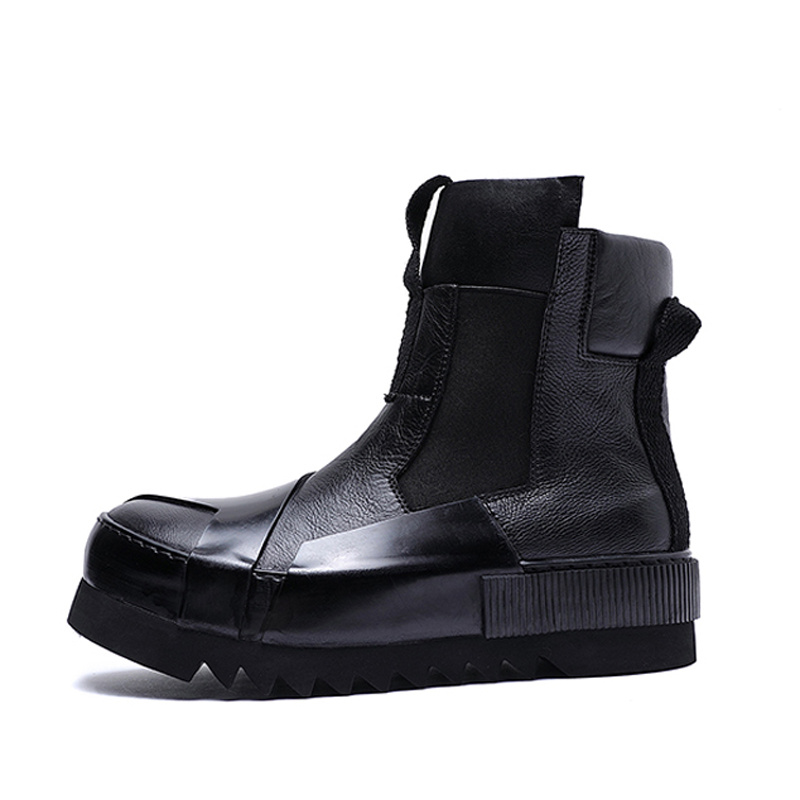 Design Leather Handmade Retro Thick Soled Heightening Casual Shoes - Image 2