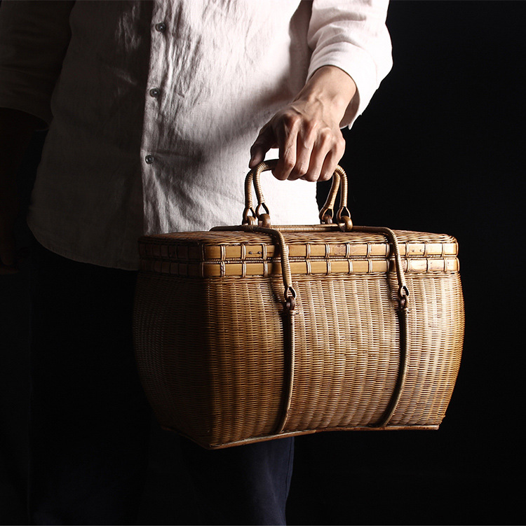 Handmade Bamboo Tea Ceremony Tea Person Carrying Bag Portable - Image 11