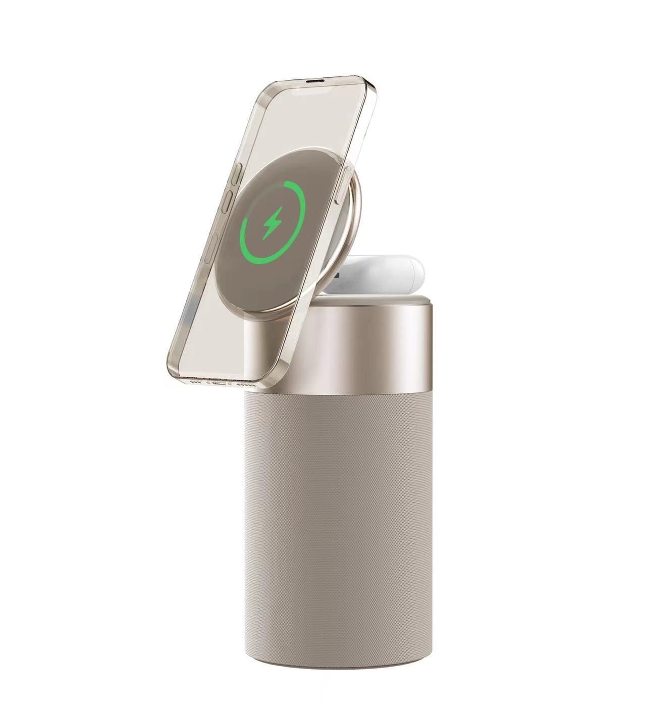 3 In 1 Multi-Function IPhone And AirPods Wireless Charger Portable Bluetooth Speaker With Touch Lamp For Home And Office - Image 19