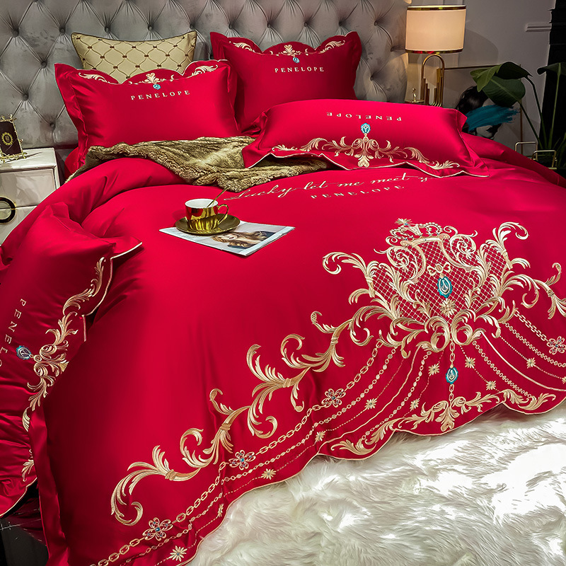 Ice Silk Quilt Sets Bed Sheets Bedding Four-piece Set - Image 98