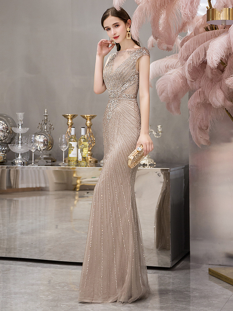 Banquet Fishtail Evening Dress Host Performance - Image 4