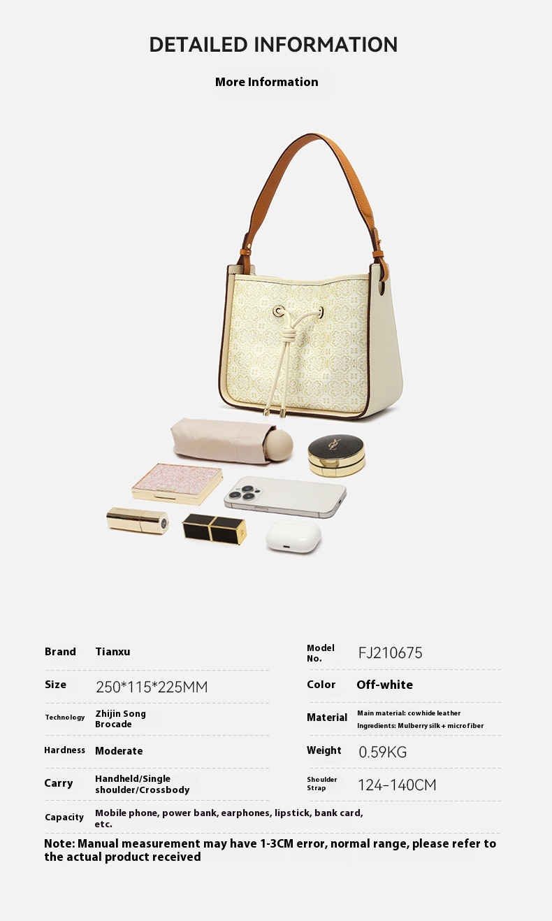 Light Luxury National Style Genuine Leather Underarm Bag Large Capacity - Image 17