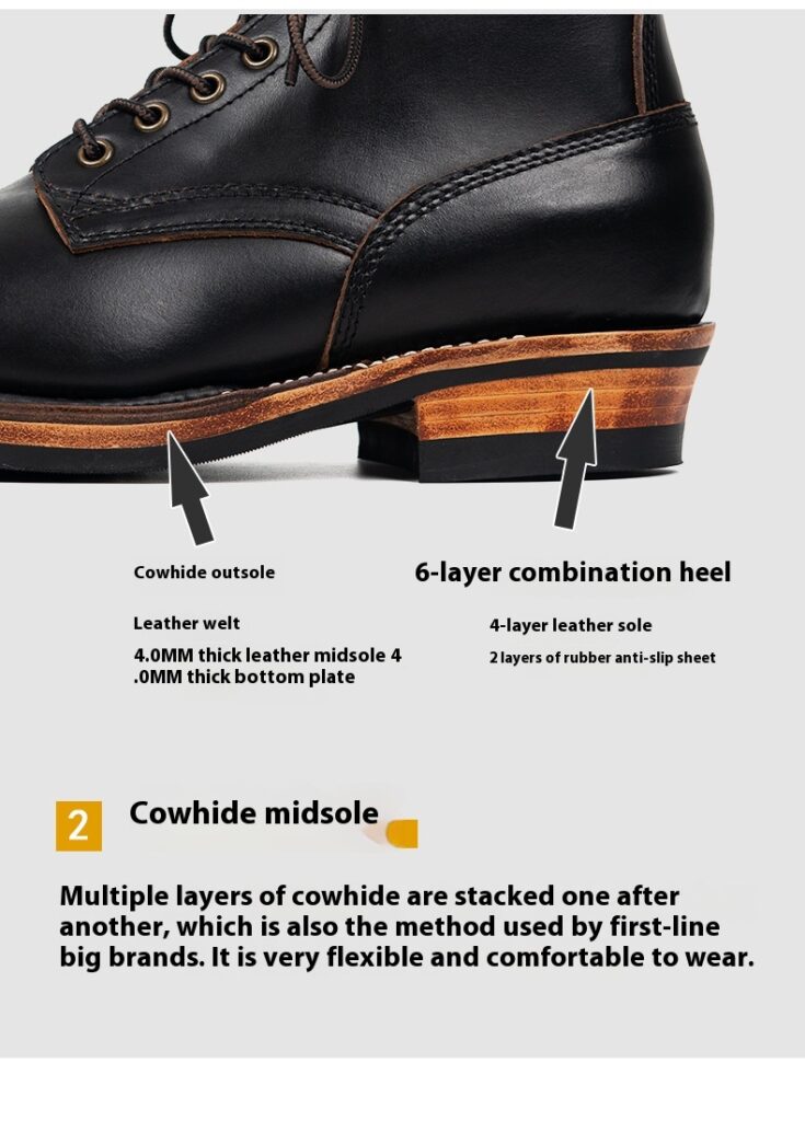 Tooling First Layer Cowhide Fall Winter Men Genuine Leather Boots