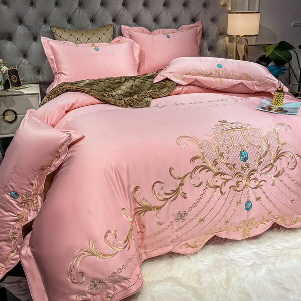 Ice Silk Quilt Sets Bed Sheets Bedding Four-piece Set - Image 67