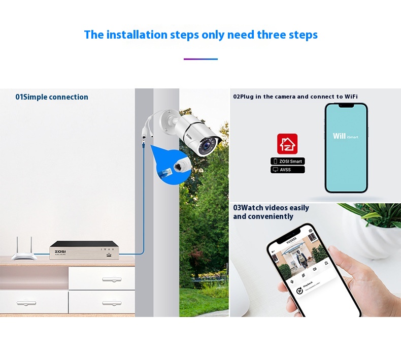 ZOSI Zhou Shi 5 Million HD POE Network Video Recorder Security Remote Outdoor Monitor Suit - Image 15