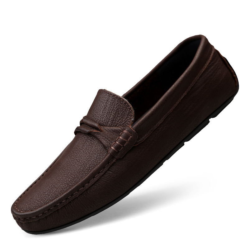 Genuine Leather Slip-on Lofter Peas Casual Shoes Men - Image 23