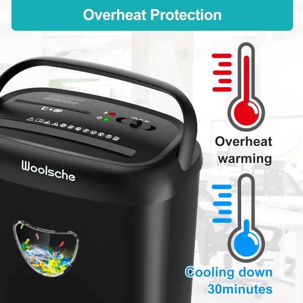 Cross Cut Paper Shredder,High-Performance,14-Sheet Capacity,6.6 Gallon Basket,P-4 Security-Jam Proof Heavy Duty Shredder For Home And Office - Image 2