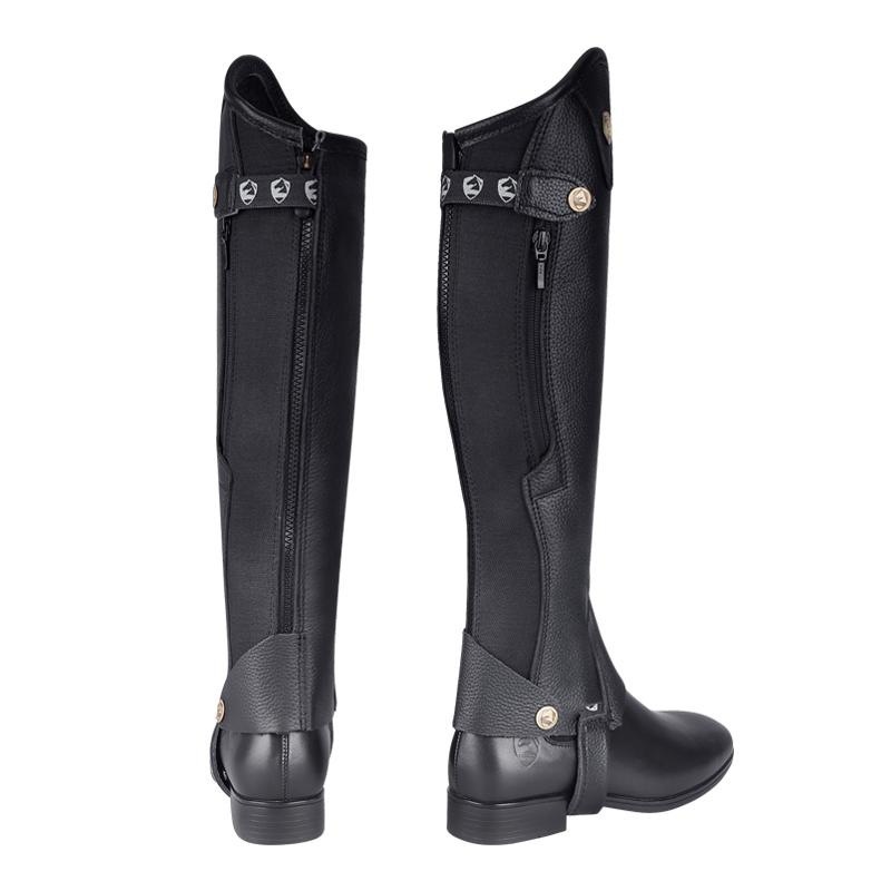 Cowhide Equestrian Chaps High Quality Thick Cowhide Double Zipper Riding Leg Guard Boots - Image 17
