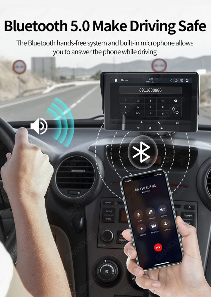 7 Car Wireless CarPlay Display Cigarette Lighter Interface Suction Cup Universal