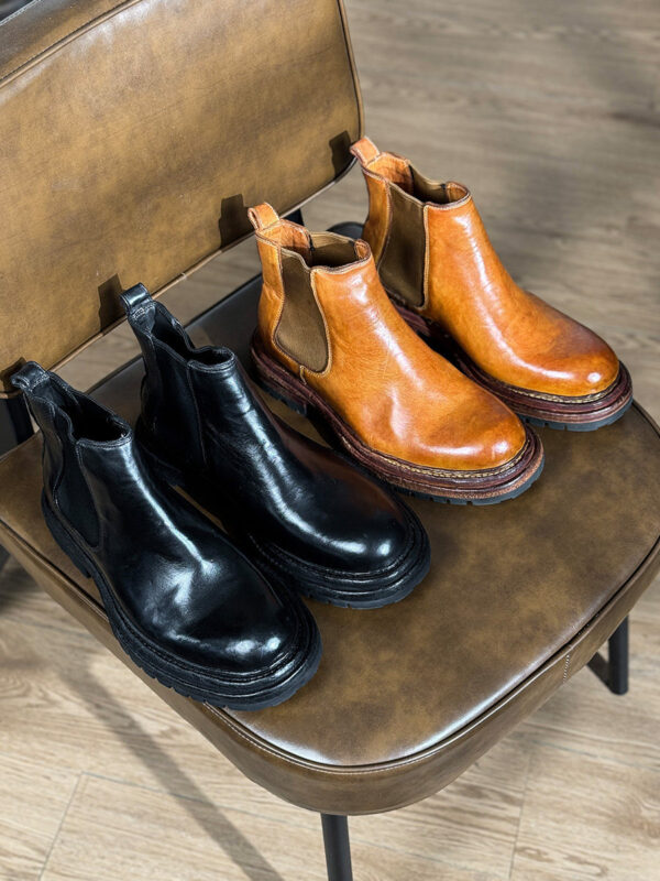 Men's Business Thick-Sole Height-Increasing Vintage Leather Boots - Image 2