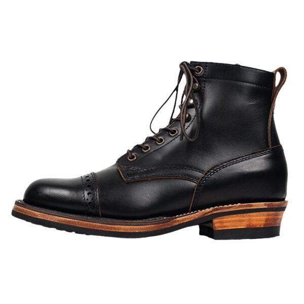 Tooling First Layer Cowhide Fall Winter Men Genuine Leather Boots - Image 3
