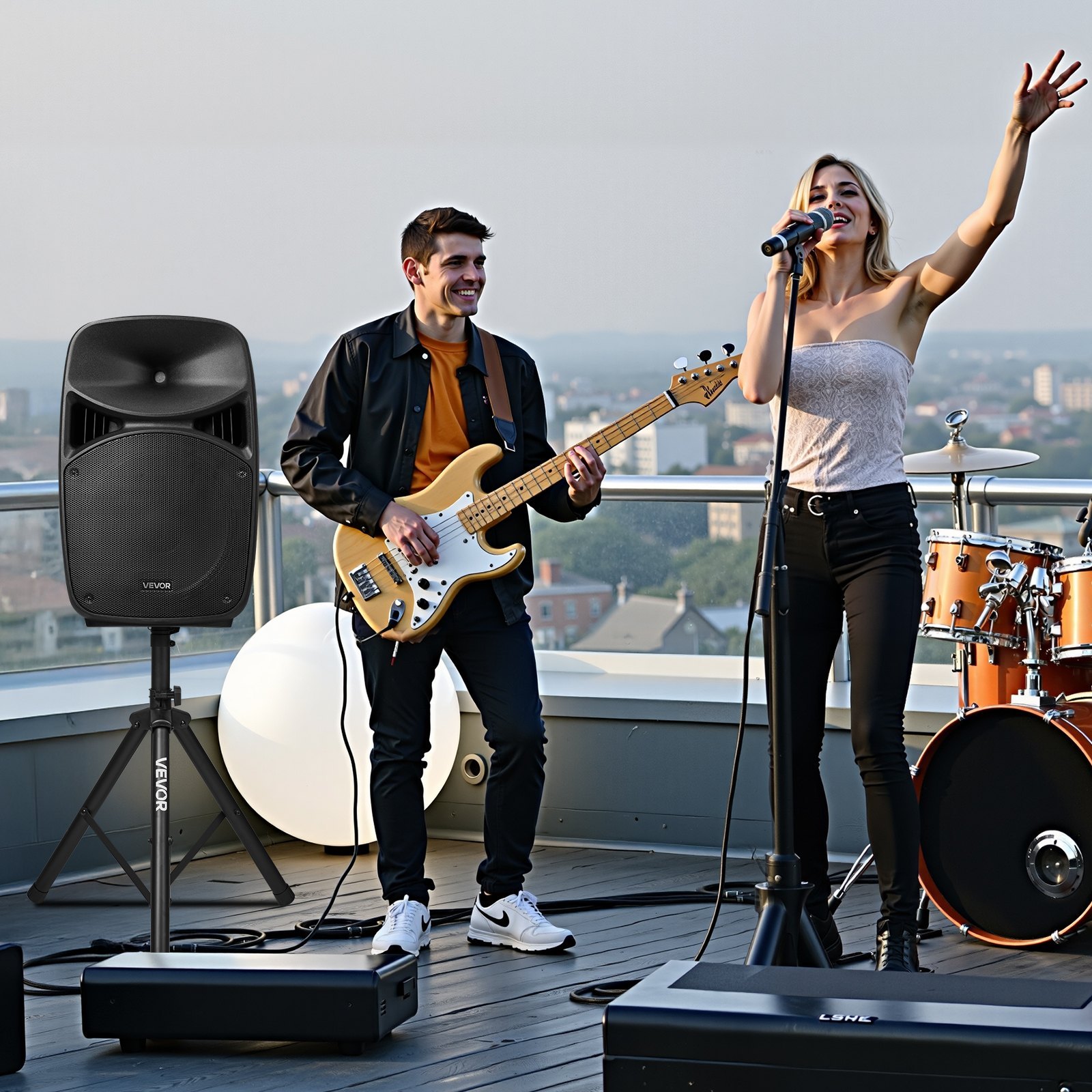 2 X 15 In Speakers Portable PA System 2000W Mixer Bluetooth Mic For DJ Party - Image 7