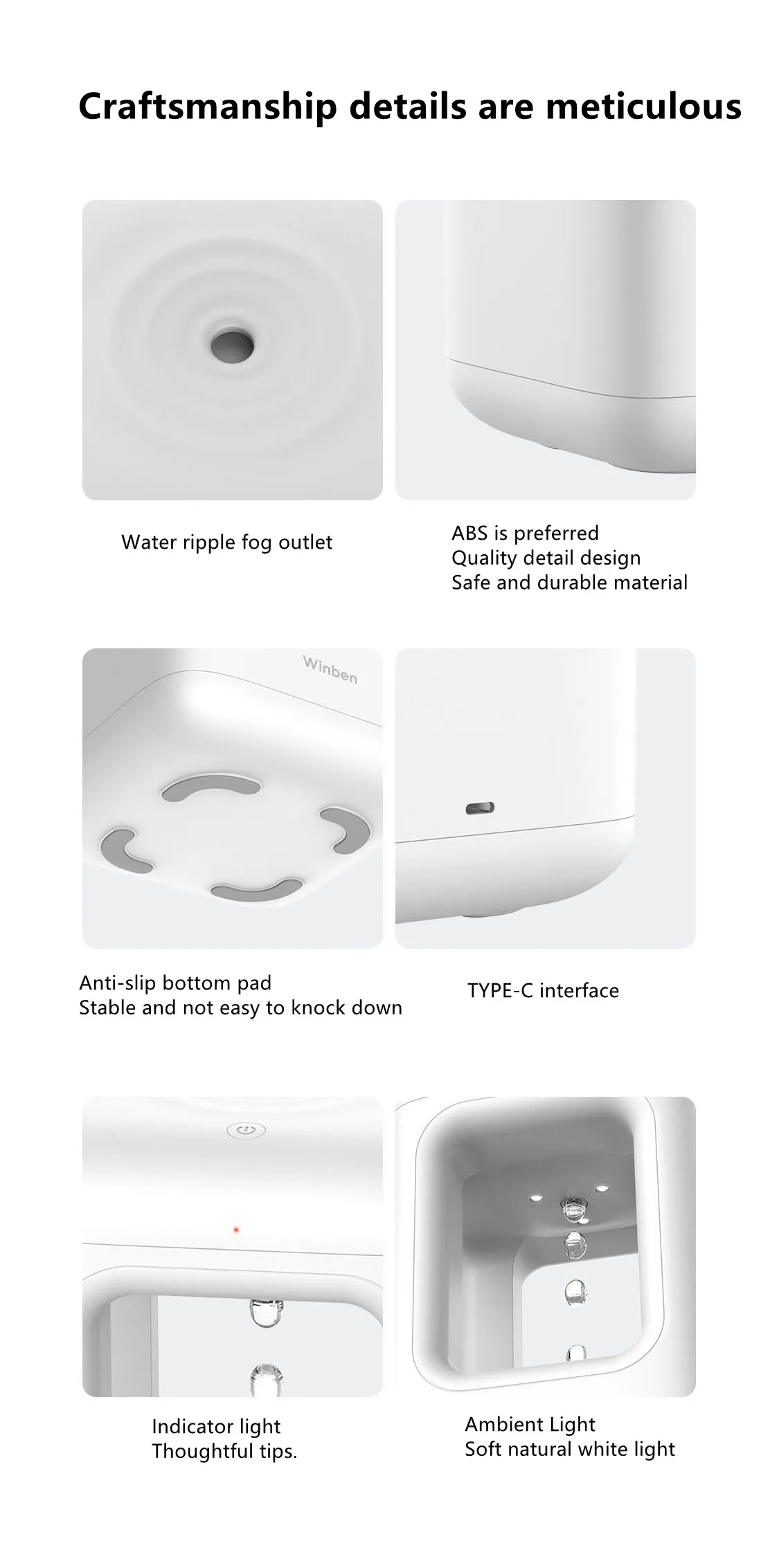 New Air Humidifier Home Quiet Bedroom Anti-Gravity Water Drop Humidifier Atmosphere Light - Image 10