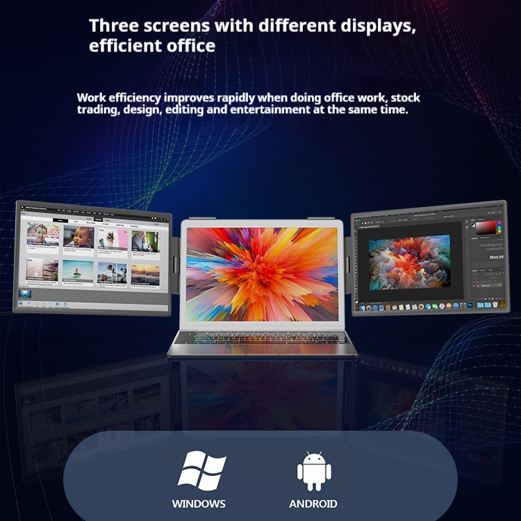 14-inch Dual-screen Portable Monitor Laptop With Wall-mounted External Expansion Screen Dual-screen Portable Screen - Image 1